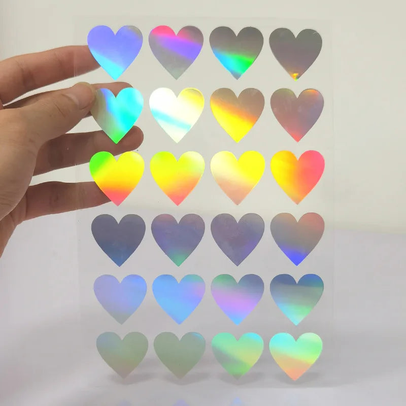 Self-Adhesive Laser Engraved Heart Decorative Paper Stickers