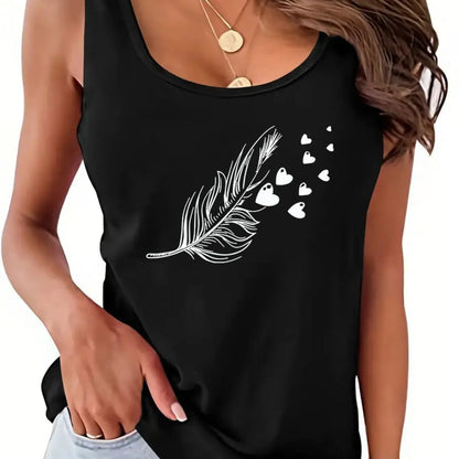 Women’s Summer Dream Catcher Printed Vest Top – Loose Fit Mesh Sleeveless Casual T-Shirt for Comfortable Wear