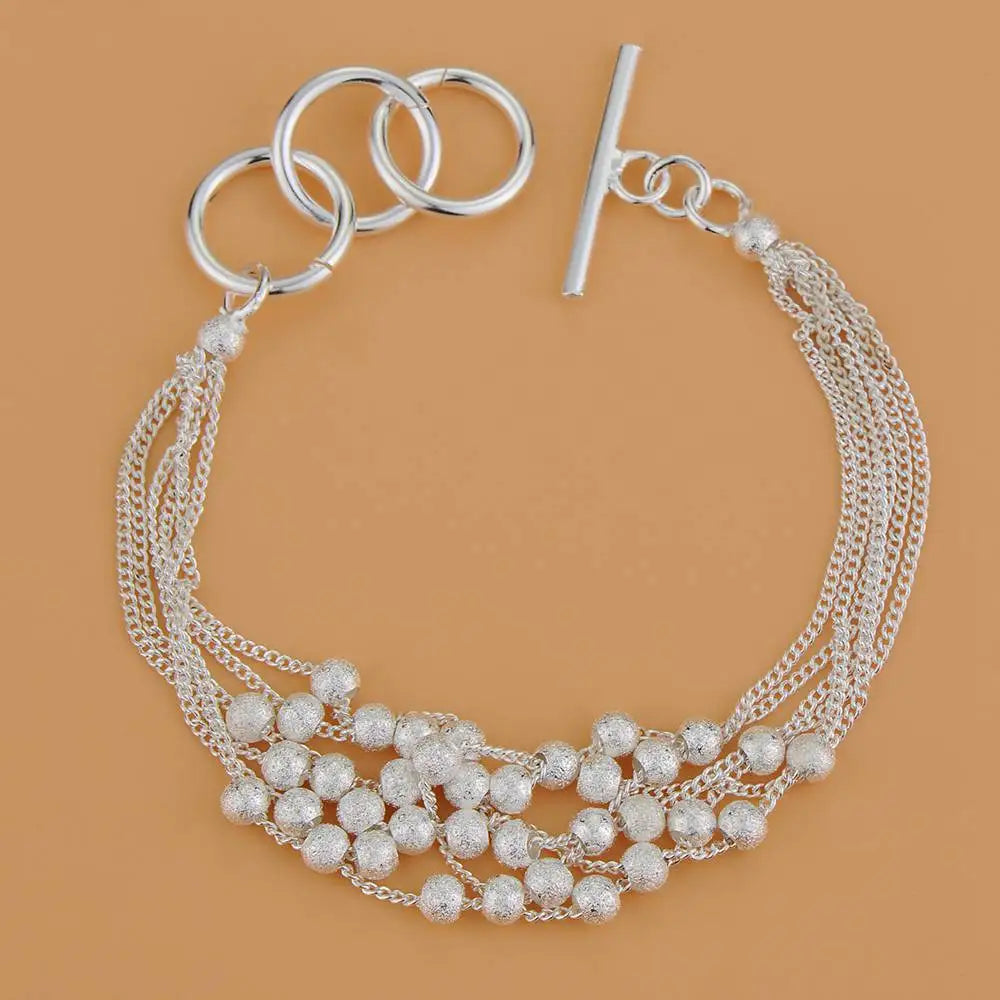 925 Sterling Silver Bead Bracelet – High-Quality Romantic Chain for Women, Fashion Jewelry Gift for Engagement, Party & Wedding