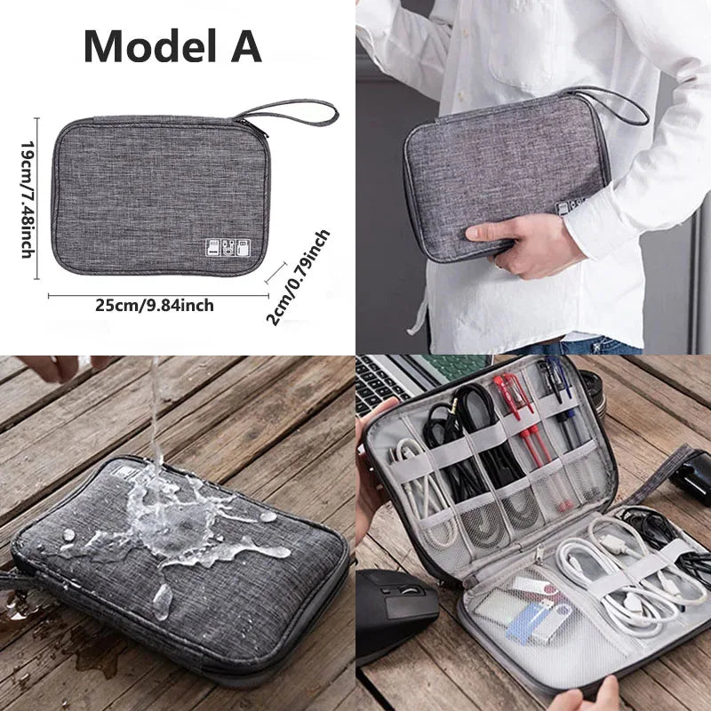 Waterproof Travel Cable Organizer Bag – Portable Digital Storage Pouch for Electronic Accessories