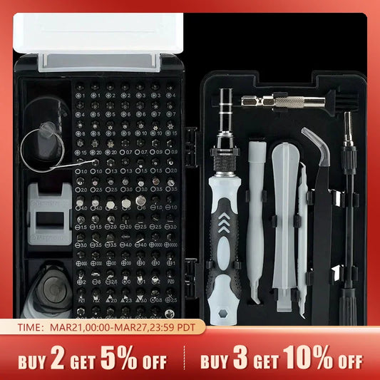 116-in-1 Precision Screwdriver Set: Magnetic Screwdriver Bit for iPhone, PC, Watch, Glasses - Professional Repair Tool Kit in Black