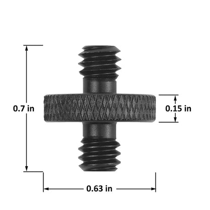 1/4 Inch Male Tripod Screw Adapter - Double Head Threaded Stud Converter for Camera Tripod Microphone Mount Accessories