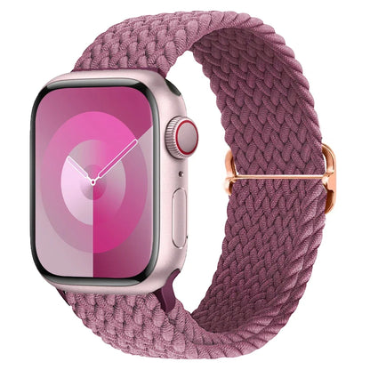 Braided Solo Loop Apple Watch Ultra Band – Elastic Nylon Sport Bracelet for iWatch SE, Series 3–9 (38mm–49mm) Strap