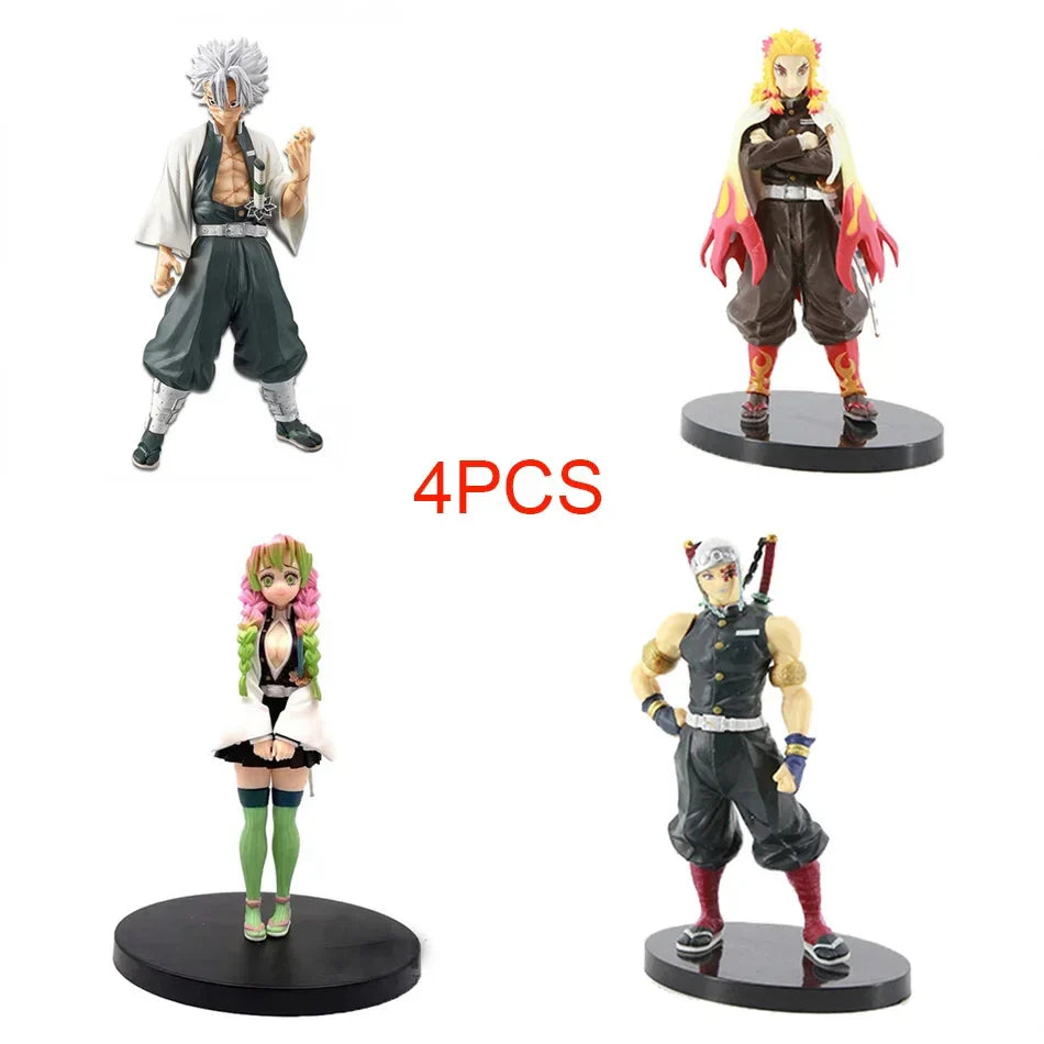 Anime Demon Slayer Kimetsu No Yaiba Action Figures – Tanjirou, Nezuko, Zenitsu & Inosuke PVC Model Toys