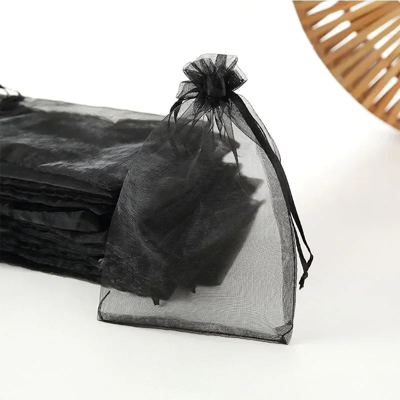Organza Drawstring Gift Bags - 500/1000pcs Jewelry Pouches for Wedding Party Valentine Easter Packaging