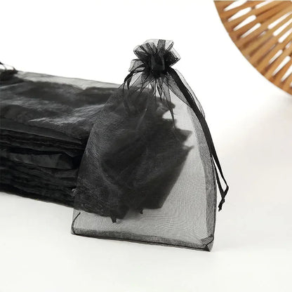 Organza Drawstring Gift Bags - 500/1000pcs Jewelry Pouches for Wedding Party Valentine Easter Packaging
