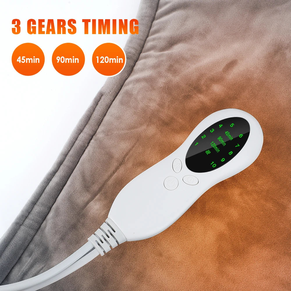 Electric Shawl Blanket - Back Pain Relief, Quick Heat, Multi-Speed Adjustable Heating Pad for Winter - Washable for Home and Office Use