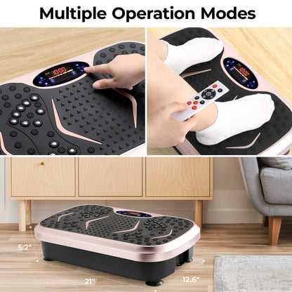 Vibration Plate Exercise Machine – Whole Body Fitness Platform with Loop Bands for Home Workout