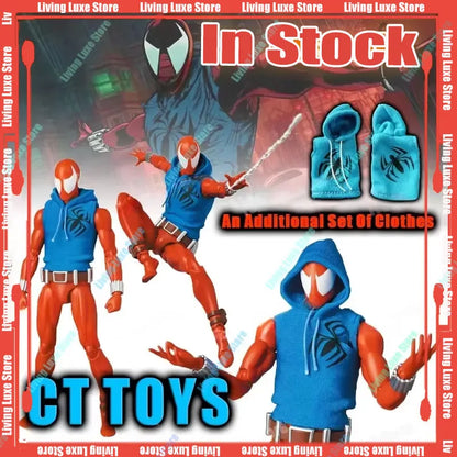 Ct Toys Scarlet Spider Action Figure — Mafex 186 Ben Reilly Comic Version | Spider-Man Anime Collection Model Toy Gift