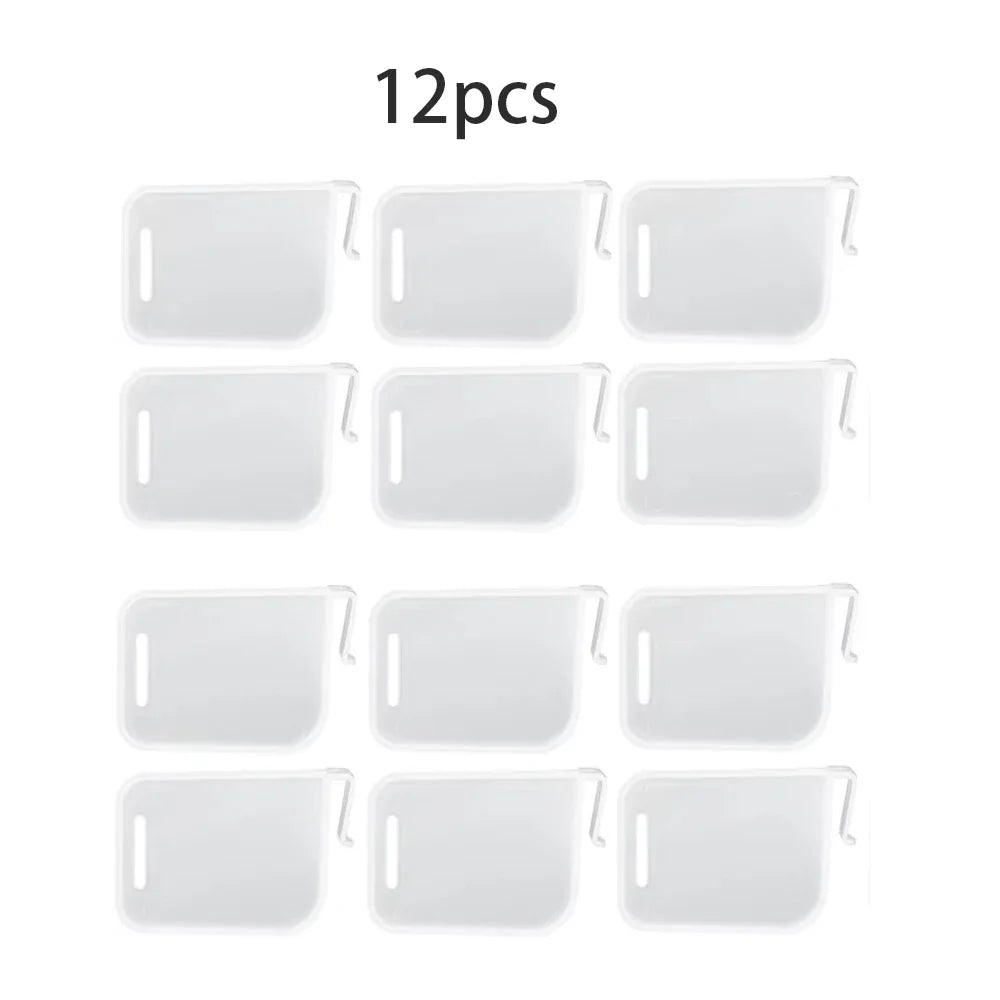 8/12/16 Pc Adjustable Refrigerator Storage Divider – Snap-On Fridge Door Shelf Organizer Bins, Plastic Container Separator