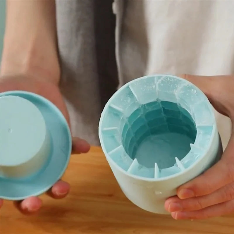 Mini Silicone Ice Cube Mold – Round Ice Bucket & DIY Ice Storage Box for Refrigerator, Creative Barware Tool