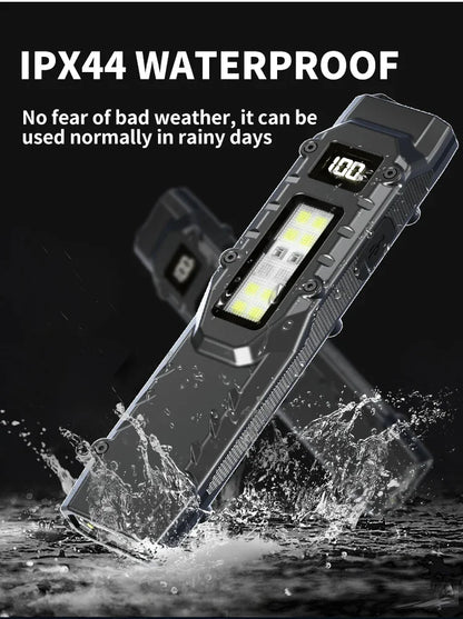 Tactical Triple-Light LED Flashlight – Ultra-Thin Aluminum Alloy EDC Rechargeable COB Work Light
