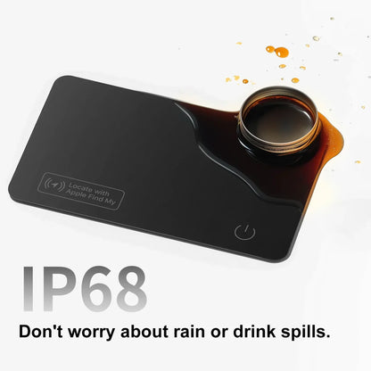 Ultra-Thin Wallet Anti-Loss GPS Tracker Card – Bluetooth Smart Tag with Wireless Charging, IP67 Waterproof for iPhone