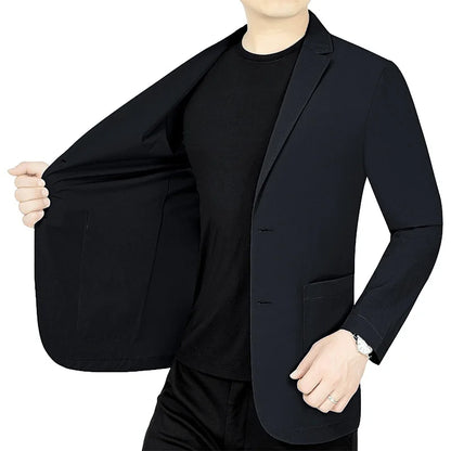 Men’s Summer Thin Blazer Jacket – Breathable, Elastic Sunscreen Coat for Business Casual, 4XL