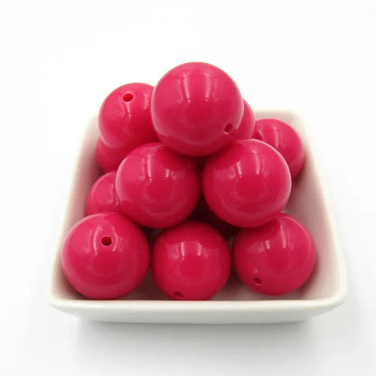 Acrylic Chunky Round Beads - 6mm to 20mm Solid Bubblegum Beads for DIY Handmade Jewelry & Craft Making