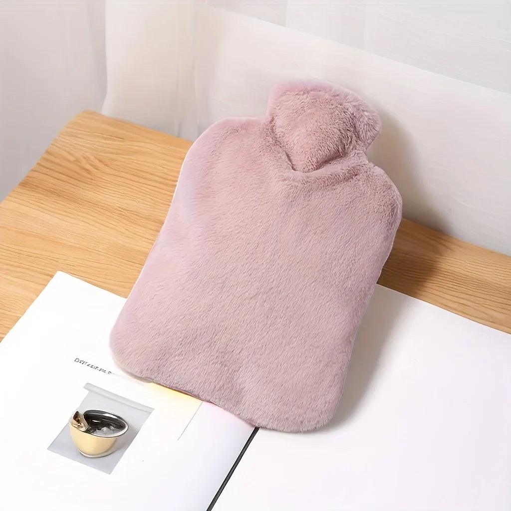2000ml Winter Plush PVC Hot Water Bag – Explosion-Proof, Heat-Resistant Hand & Waist Warmer for Home and Bedding Gifts