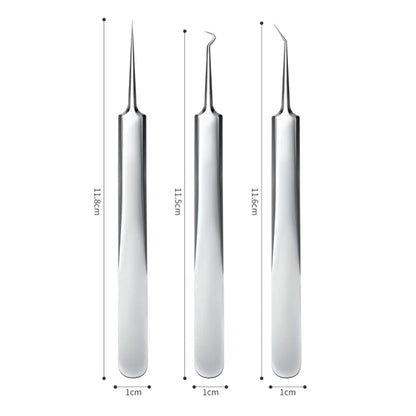 Blackhead Clip with Lights - Acne Needle Tweezers, Comedone Extractor Tool for Blemish and Pimple Removal