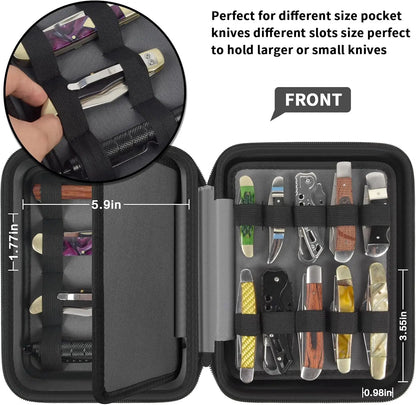 Pocket Knife Display Case - Storage Organizer for 24+ Folding Knives, Tactical, Hunting, EDC, and Survival Knife Collection Box