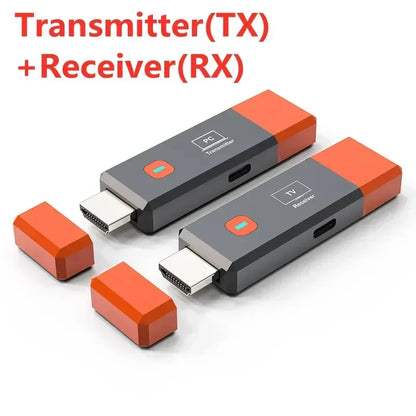 Wireless HDMI Video Transmitter & Receiver Extender Kit – TV Stick Dongle Adapter for PC, Camera, Laptop to Projector, Monitor & TV