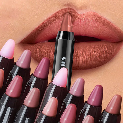 Matte Brown Lip Liner Pencil – Waterproof, Long-Lasting Lip Outline and Contouring, Moisturizing Lip Balm Crayon