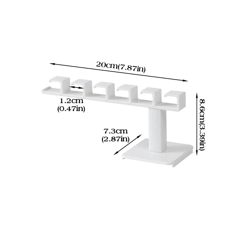Houseeker 6-Hook Hat Holder — L-Shaped Wall Mount Rack for Baseball Caps & Belts