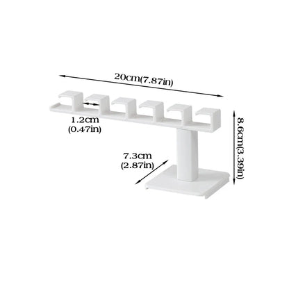 Houseeker 6-Hook Hat Holder — L-Shaped Wall Mount Rack for Baseball Caps & Belts