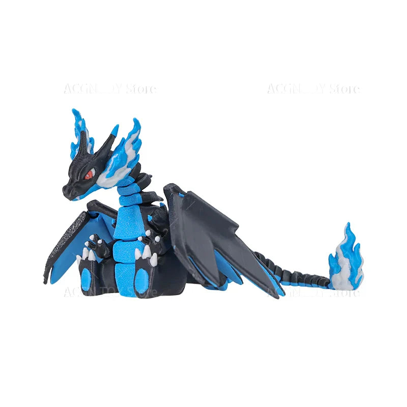 3D Printed Mega Charizard X Figure — Anime Dragon Egg Action Model Toy
