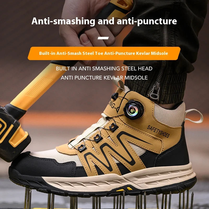 Men’s Safety Work Boots – Indestructible Steel Toe Sneakers, Anti-Smash & Anti-Puncture Tactical Shoes