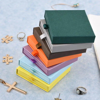 Thick Kraft Paper Jewelry Box — Necklace & Bracelet Display Case Gift Packaging