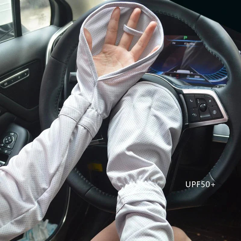 Women’s Large Ice Sleeve Gloves – Summer UV Protection Driving Arm Sleeves, Loose & Breathable