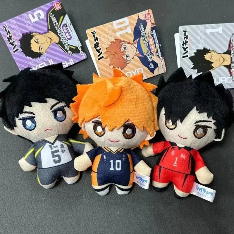10cm Mini Haikyuu Plush Keychain – Hinata, Kageyama, Nishinoya Volleyball Stuffed Doll Toy Gift