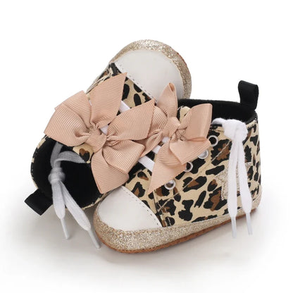 Infant Leopard Print Pre-Walker Shoes - Soft Sole Baby Sneakers for Spring & Autumn, 0–1 Year Daily Footwear