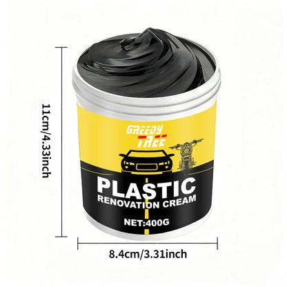 400g Heavy-Duty Car Plastic Renovator Wax – Fast Scratch Repair & Protective Shine for Bumpers, Interiors & Dashboard