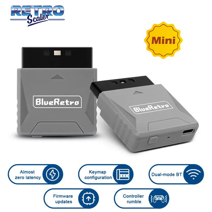 RetroScaler Mini BlueRetro Adapter – PS1, PS One & PS2 Wireless Receiver for 8Bitdo, PS4, PS5 & Xbox Series X Controllers