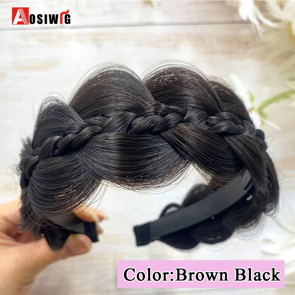 Synthetic Fishbone Braided Headband – Bohemian Plaited Hairpiece for Women Hairstyling