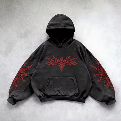 Women's Y2K Fleece Zipper Hoodie – Loose Fit Streetwear Punk Sweatshirt | Trendy Hip Hop Couple Style