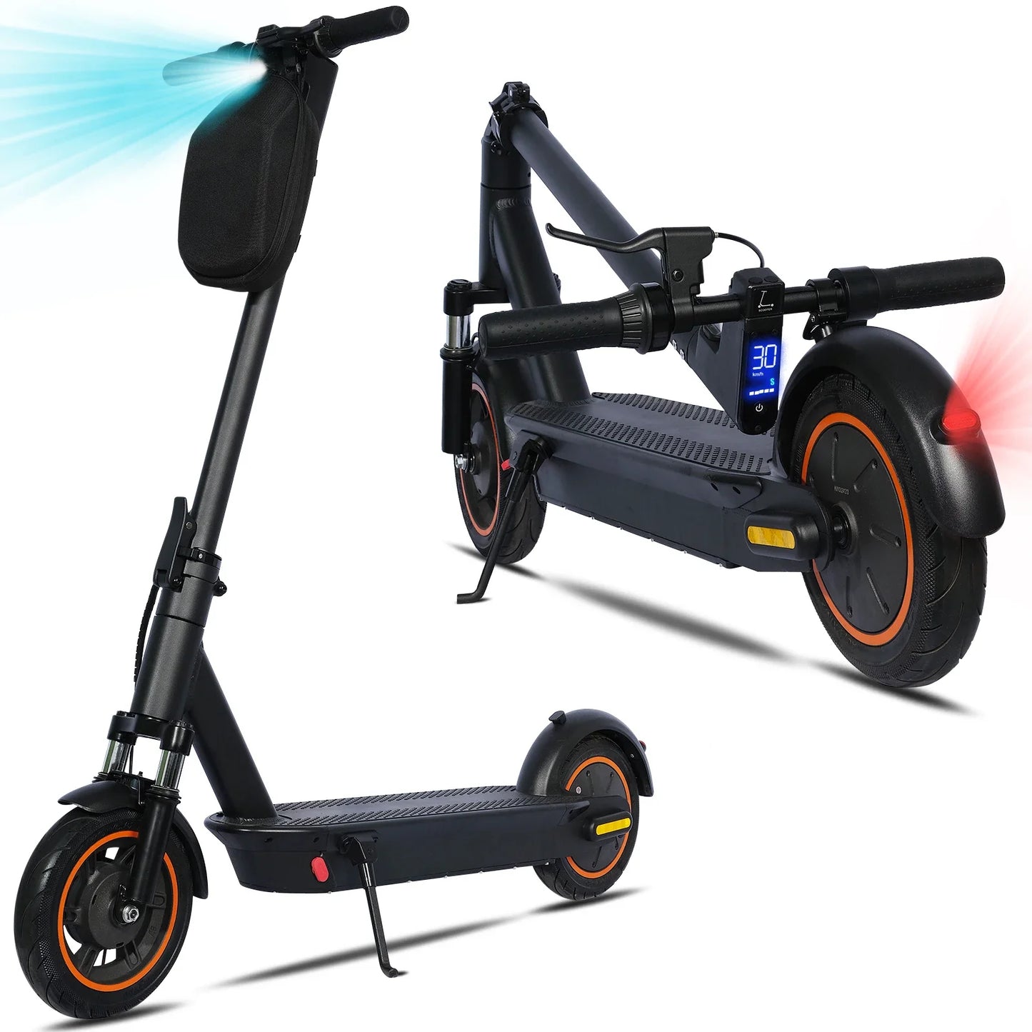 HEZZO G30 36V 500W Electric Scooter — 21MPH, 37.5-Mile Range, 10" Wheels, 15Ah Foldable Escooter with Front Suspension