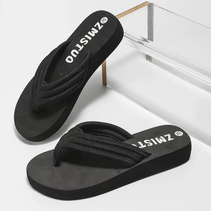 Women’s Summer Flat Flip Flops - Comfortable Soft Sole Non-Slip Beach Shoes
