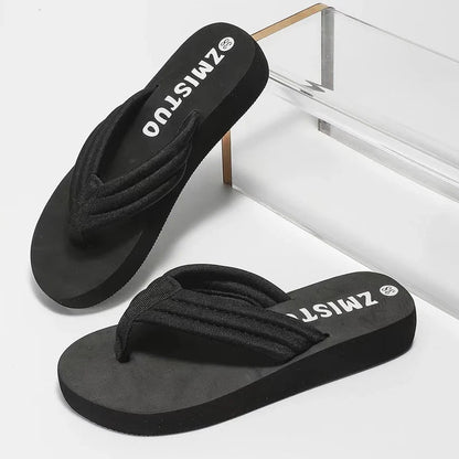 Women’s Summer Flat Flip Flops - Comfortable Soft Sole Non-Slip Beach Shoes