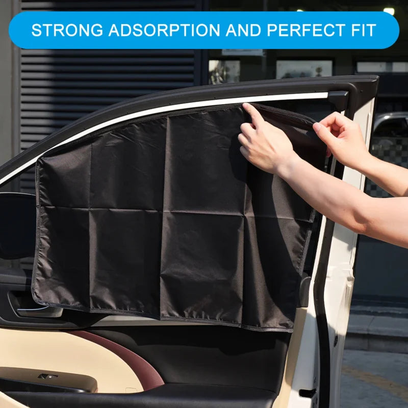 Magnetic Car Sunshade Curtains – UV Protection Window Sun Shield Covers, Double-Sided Auto Sunshade Protector DIY Car Accessories