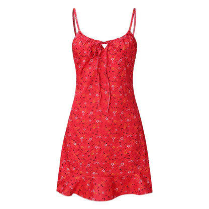 Women’s Sexy Casual Home Floral Camisole Dress - Comfortable Summer Skirt