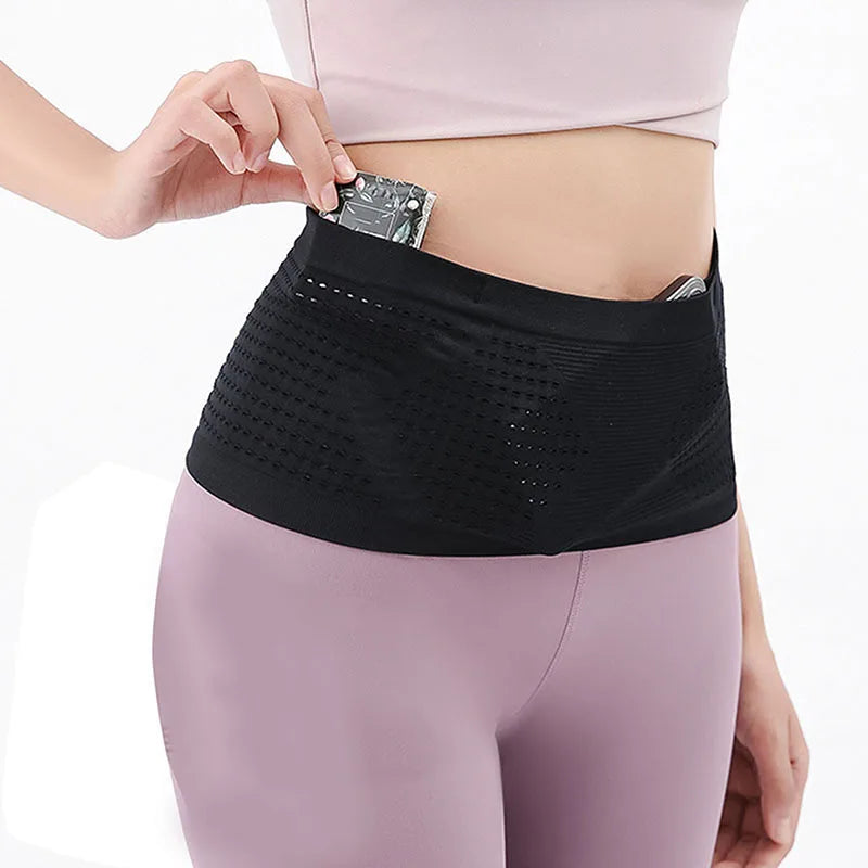 Seamless Invisible Running Waist Belt Bag – Lightweight, Portable Elastic Gym Bag for Mobile Phones, Ideal for Running and Cycling