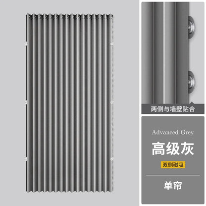 Magnetic Pleated Accordion Door Curtain – Folding Closet & Room Divider Curtain for Bedroom and Living Room