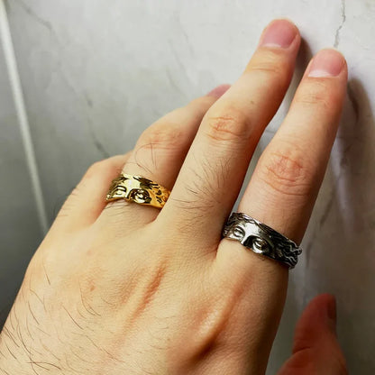 Retro Half-Face Venus Ring – Greek Mythology Vintage Punk Gothic Open Ring, Unisex Designer Jewelry