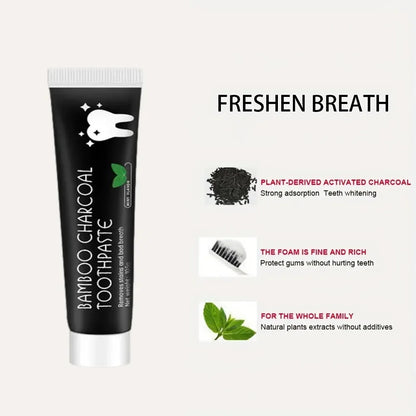 Bamboo Charcoal Toothpaste – Deep Clean, Remove Tooth Stains & Refresh Breath for Healthy Teeth