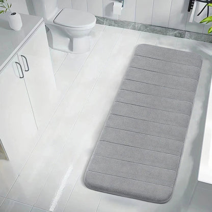 Coral Velvet Bathroom Mat - Anti-Skid Absorbent Toilet & Bathtub Floor Mat, Entrance Rug