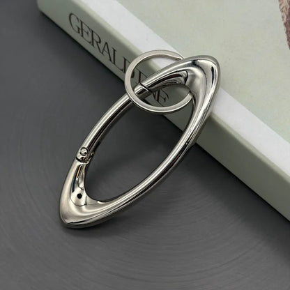 Y2K Punk Star Oval Carabiner Keychain – Axe-Shaped Mountaineering Key Ring Gothic Backpack Accessory