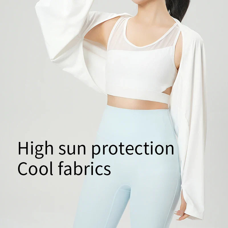 Women’s UPF Sun Protection Shawl – Breathable Cooling Shrug with Thumb Holes Loose Dolman Sleeve Cover for Travel & Outdoor Use