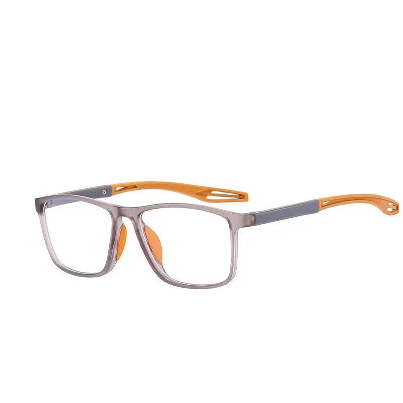 Unisex Ultralight Silicone TR90 Sports Reading Glasses – Blue Light Blocking High-Definition Square Prescription Eyewear
