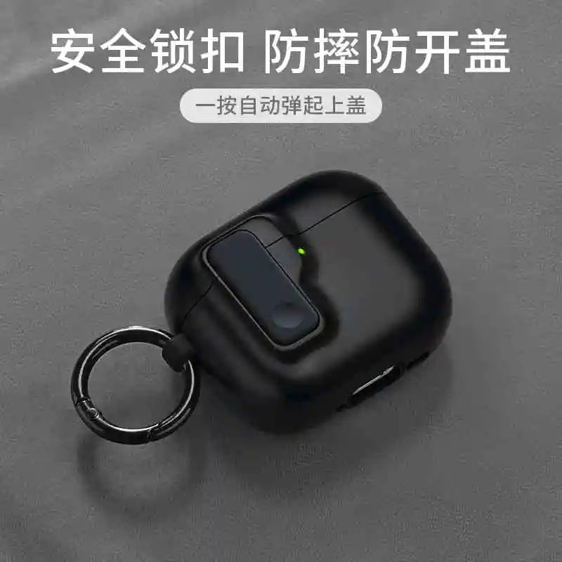 2024 New Hard Hybrid Protector Case for AirPods 4 (USB-C) — Magnetic Lid Lock Luxury Cover for Apple AirPods 4